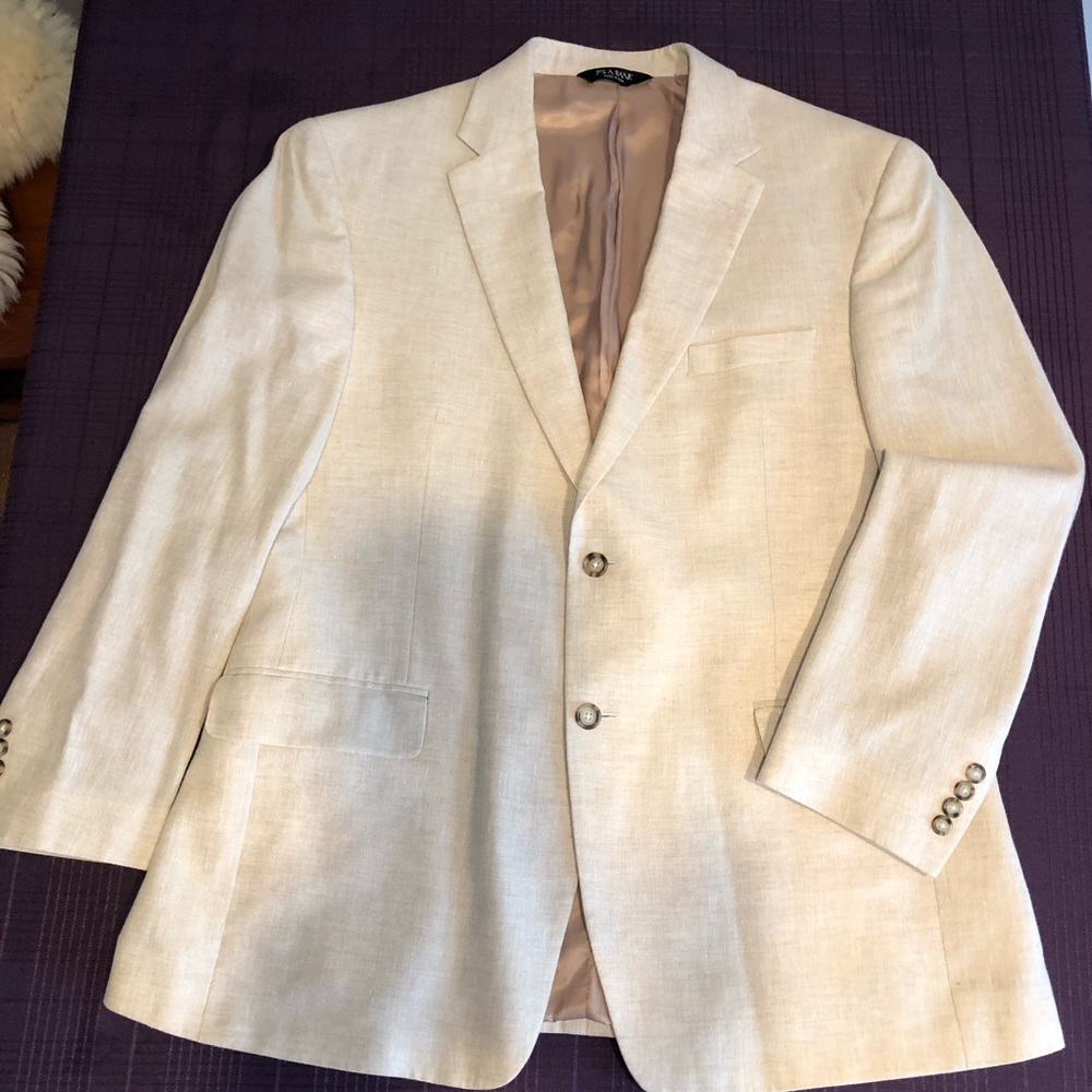 Jos A Bank flax color linen/wool sport coat